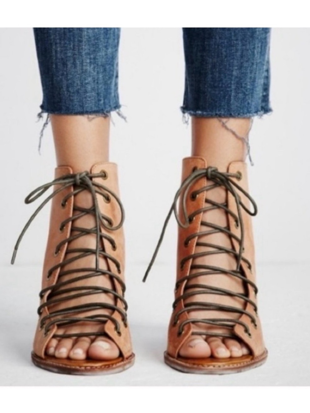Jeffery Campbell Lace up Leather Block Heels